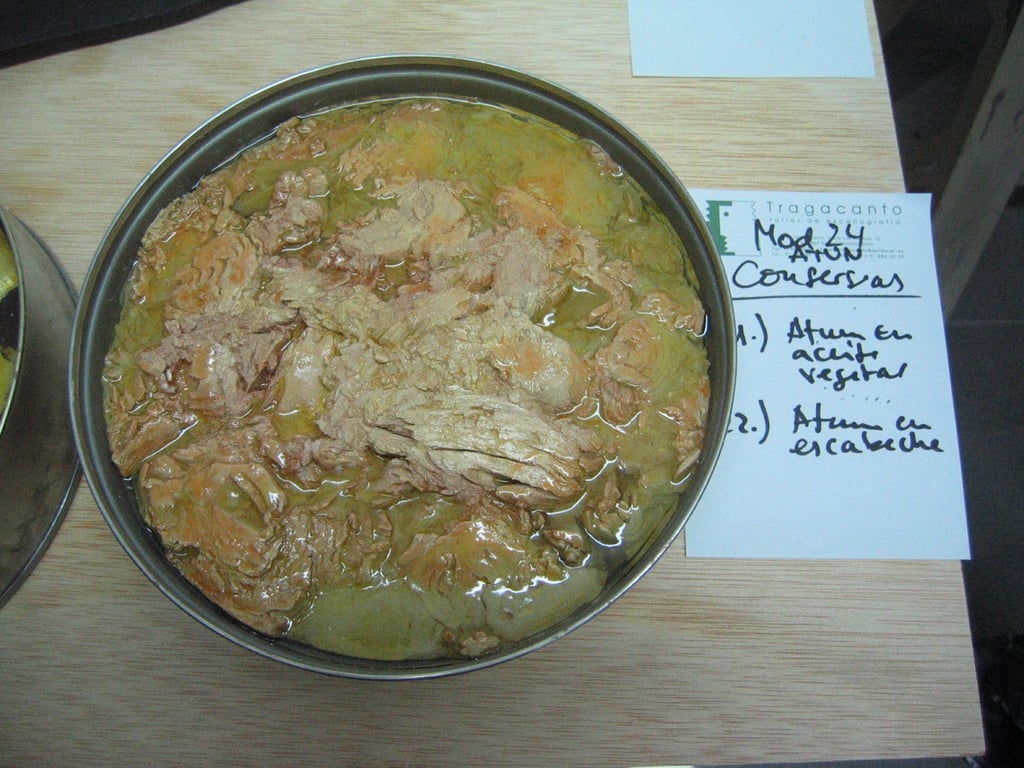 Ficticio de lata de atún en aceite para Museo del Mar, Vigo