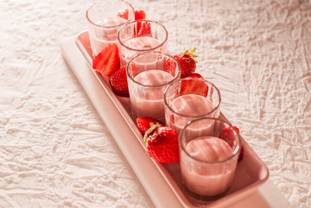 Pink Chocolate Mousse with Strawberries, Fleur*Fleur*