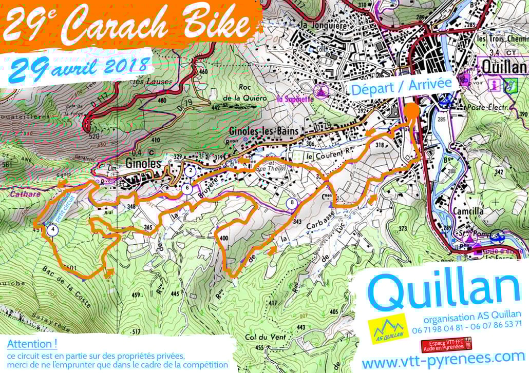 Carach Bike 2018 - plan du parcours