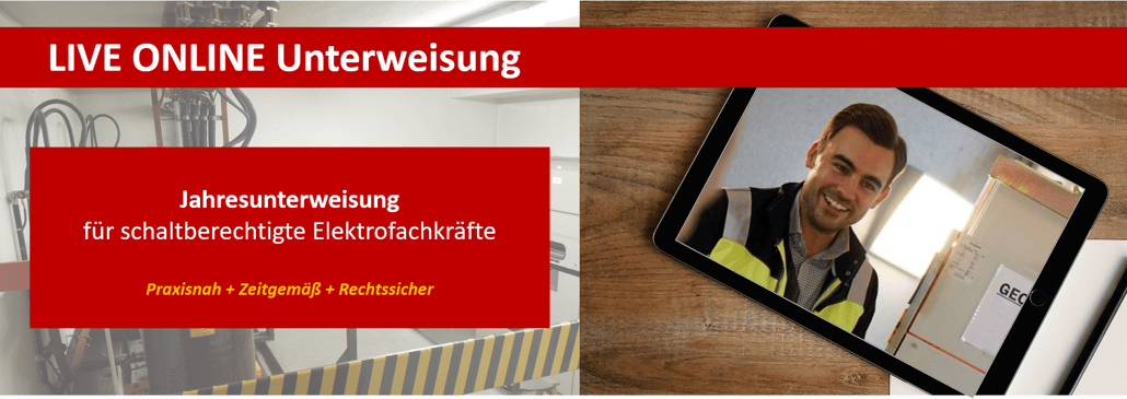 Jahresunterweisung Onlineunterweisung - Elearning - Webinar - Elektrofachkraft - Schaltberechtigung