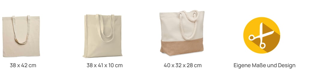 Stoffbeutel Form und Größe