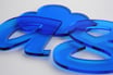 Tinted Blue 3mm Custom shape - Laser cut