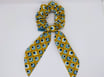 Foulchie paon jaune turquoise