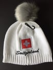 Bommelmütze Switzerland Weiss