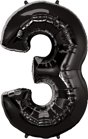 Zahl schwarz 3