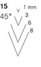 Pfeil Stich 15 gerade From, Gaissfuss 45°