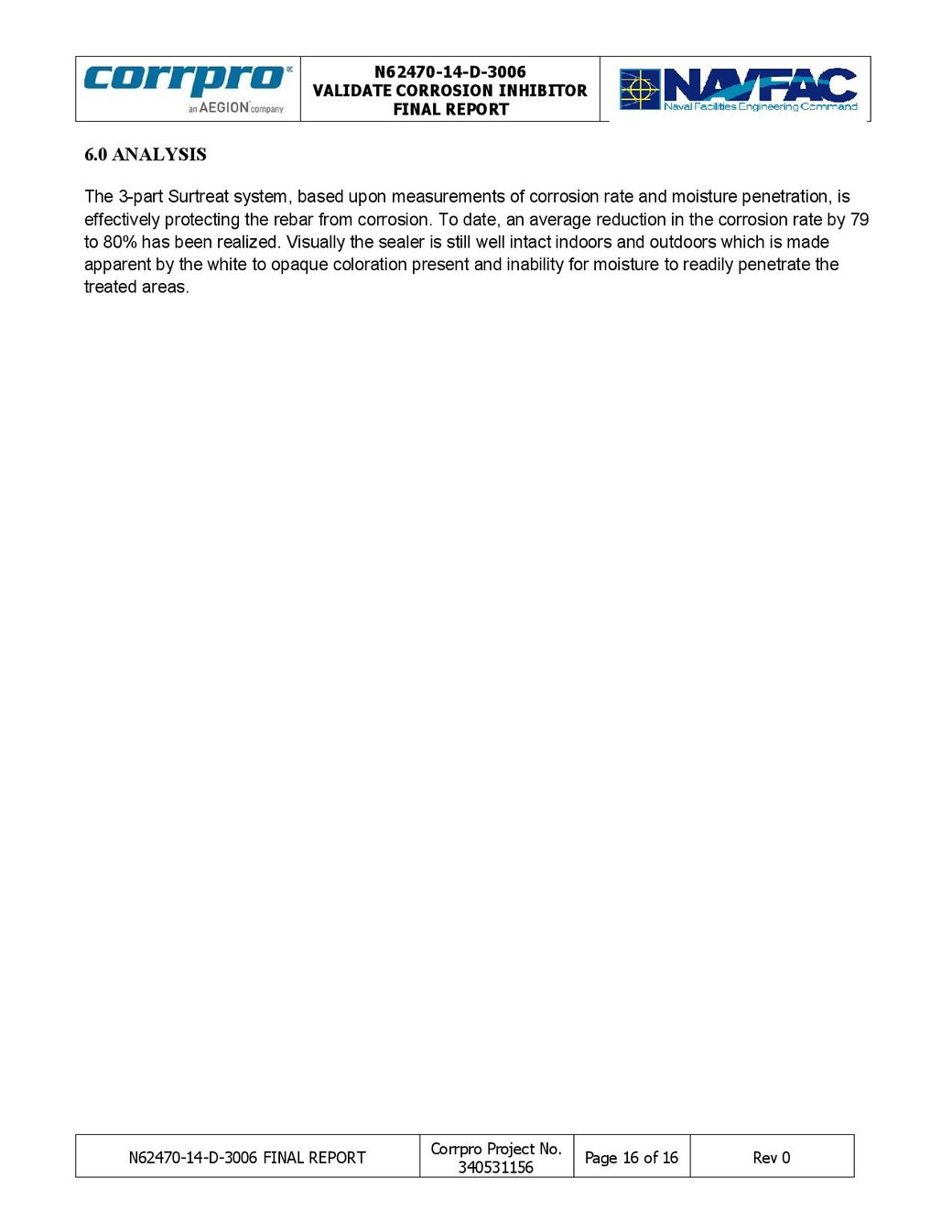 Corrosion of Rebar is Inhibited Due to SURTREAT Application.