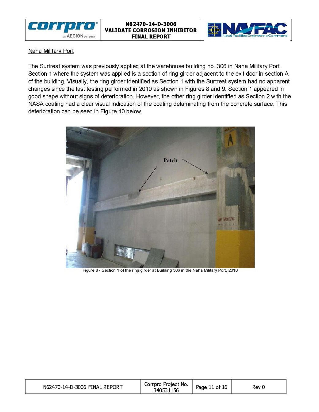 Galvanic NASA Coating used by Surtreat Holding, LLC to inhibit Corrosion on a Warehouse Beam.