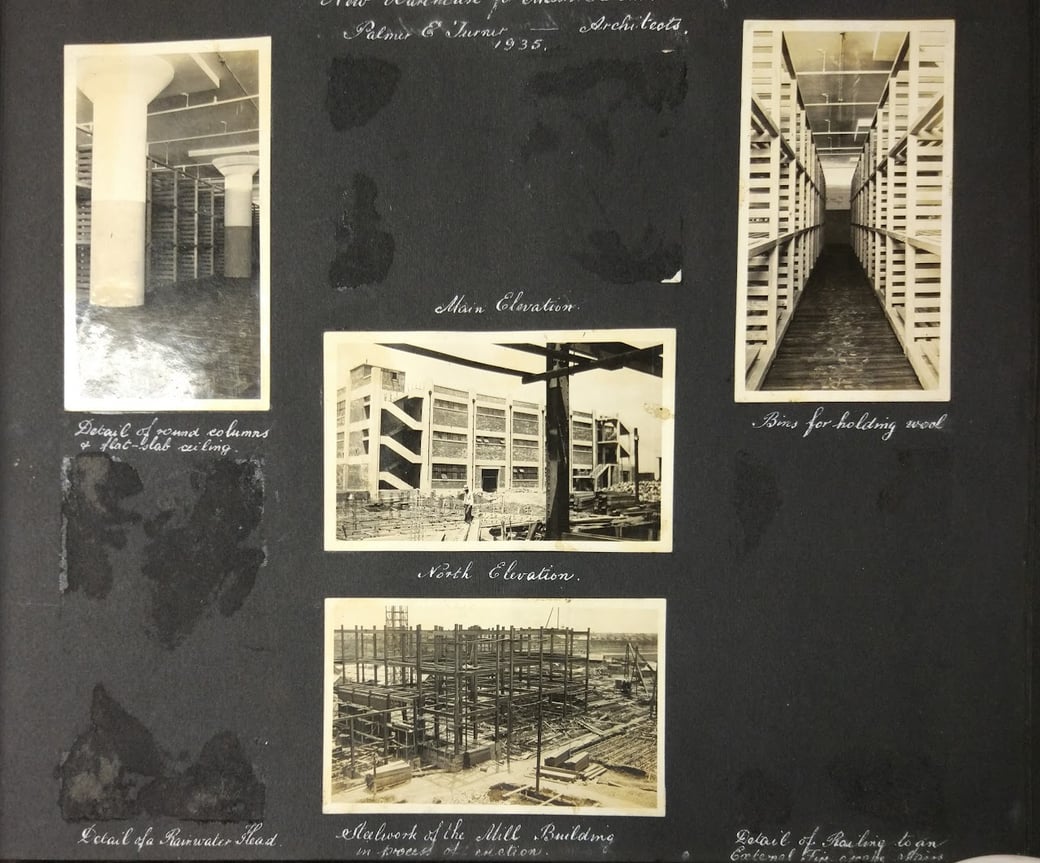 Photos from the construction of the Patons & Baldwins mill in Shanghai, China.