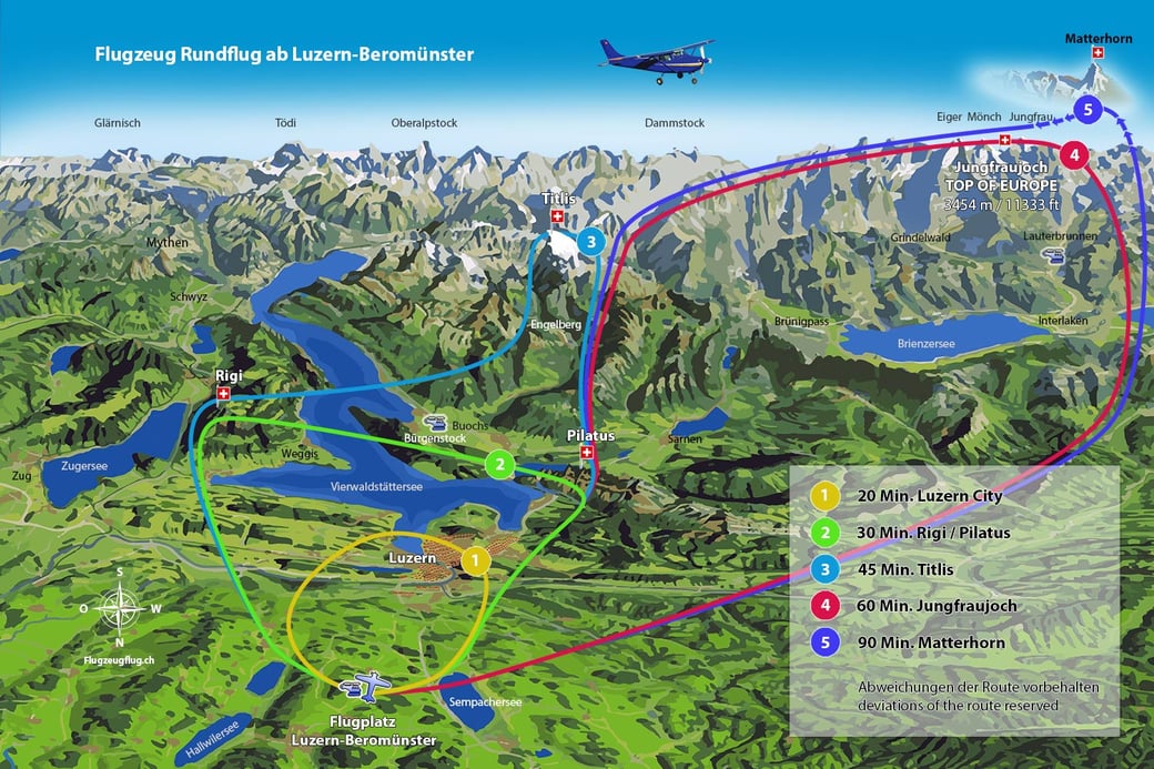 Rundflug Map Luzern