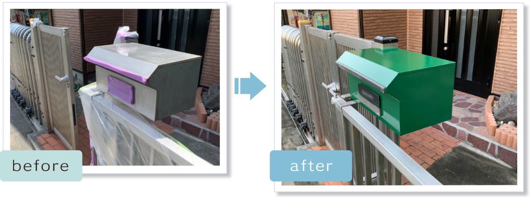 ステンレス製ポスト 吹付塗装仕上げ