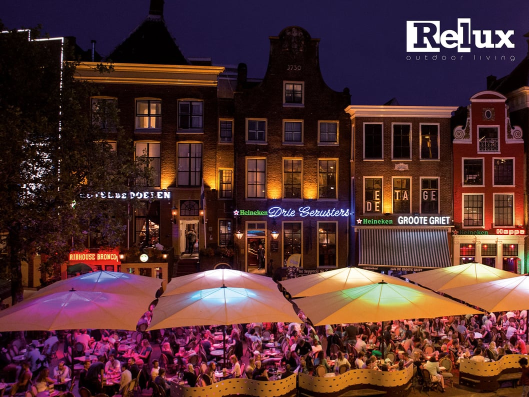 Großraumbeschattung für Gastronomie und Hotellerie durch Großschirme