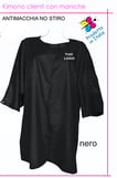 Kimono clienti con le maniche e chiusura con velcro no stiro antimacchia con logo ricamato o stampato senza minimi quantitativi