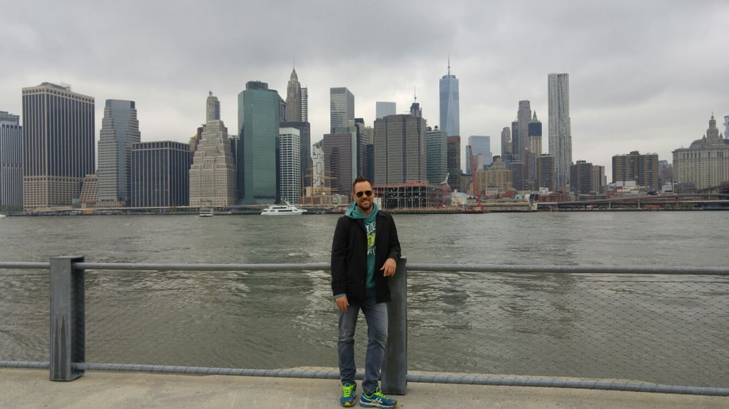 Blick von Brooklyn auf Lower Manhattan
