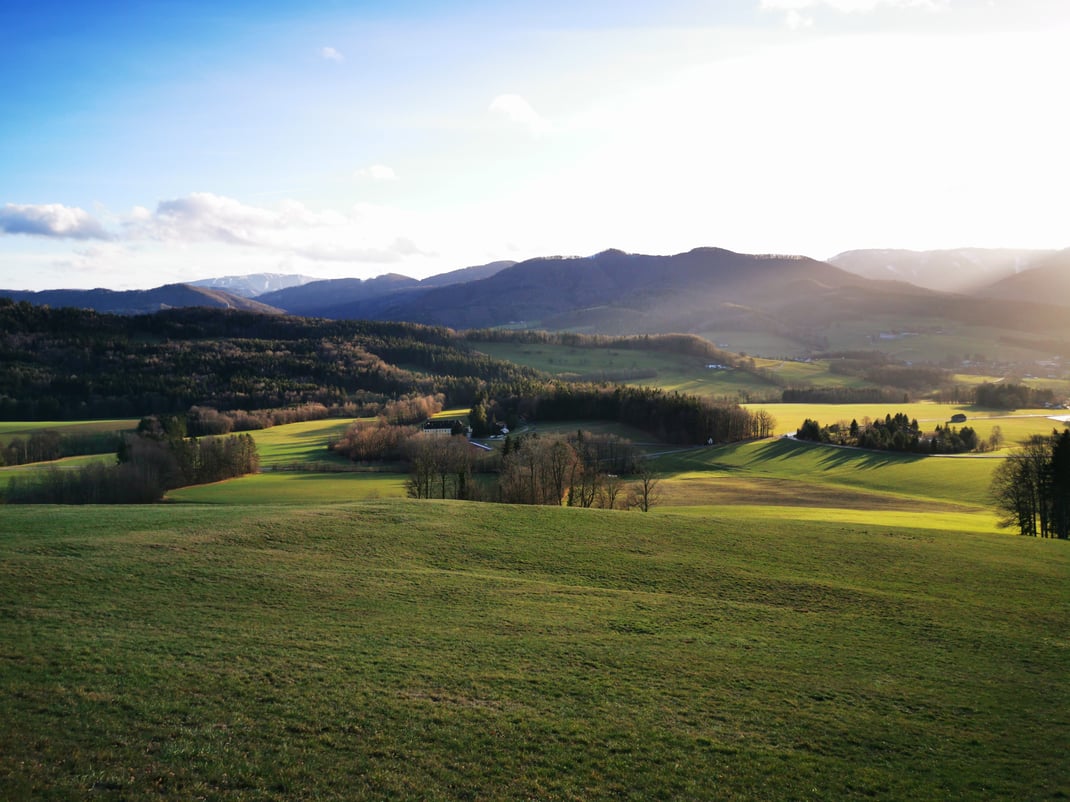 Felder, Wiesen, Wälder, LebensGut Miteinander, Gutensteiner Alpen, Unterberg