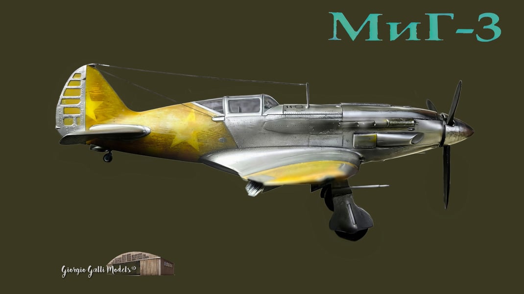  Mikoyan-Gurevich MiG-3 metal/wooden effect project - Trumpeter kit 1/32 scale model based Testo alternativo: