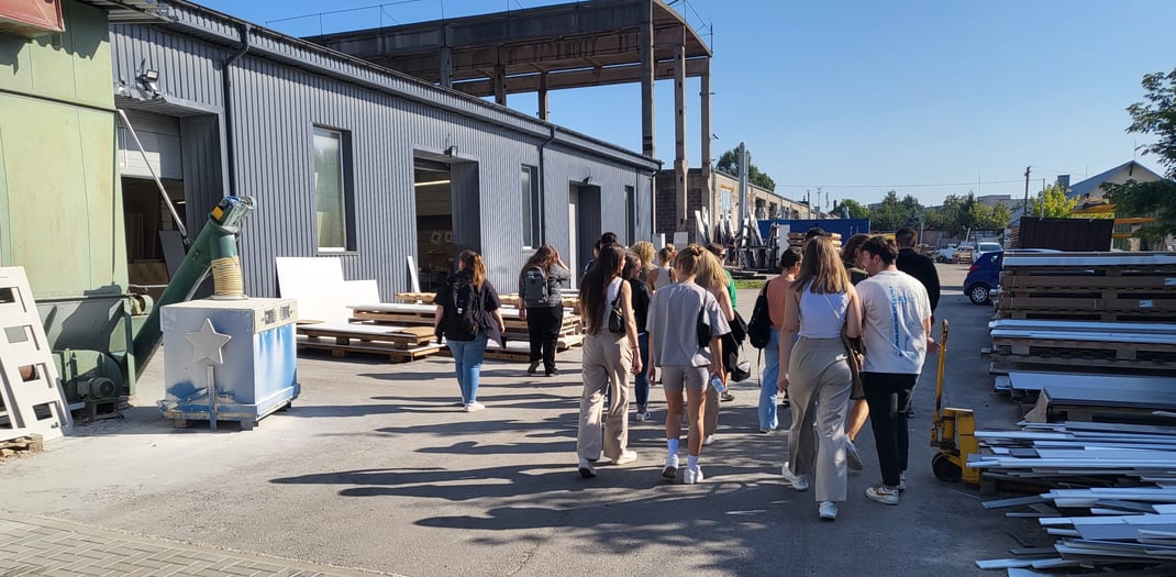 Interior design students spent three hours visiting Gforma premises