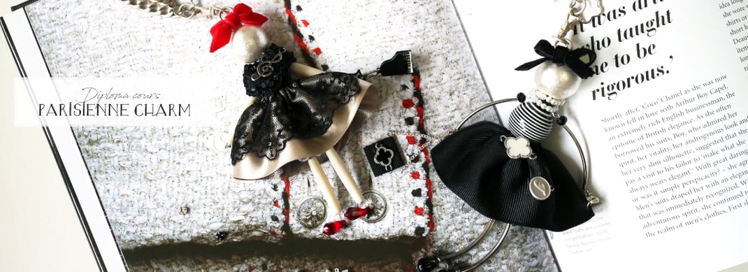 パリジェンヌチャーム　ドールチャーム　ビーズ　ビーズワーク　ビーズ人形　ビーズドール　ビーズレッスン　ビーズ教室　ビーズ教室芦屋　ビーズ教室大阪　ビーズ教室神戸　ビーズ講師　ビーズインストラクター　ビーズ資格　ビーズチャーム　フランスビーズ