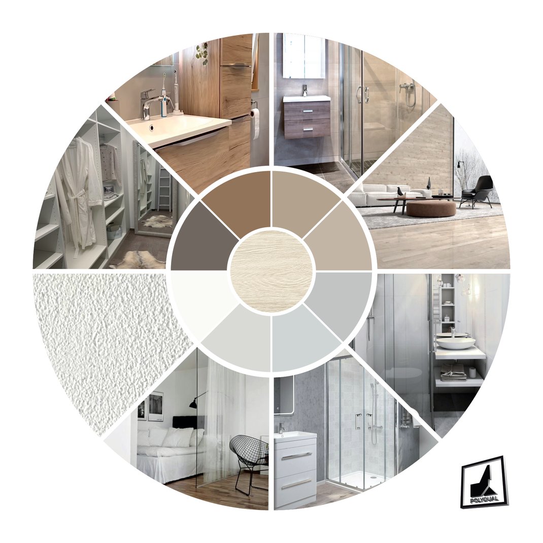 Moddboard mit Beispielbilder ,Materialien, Farben und Einrichtungsgegenstände. Stylingbeispiele...