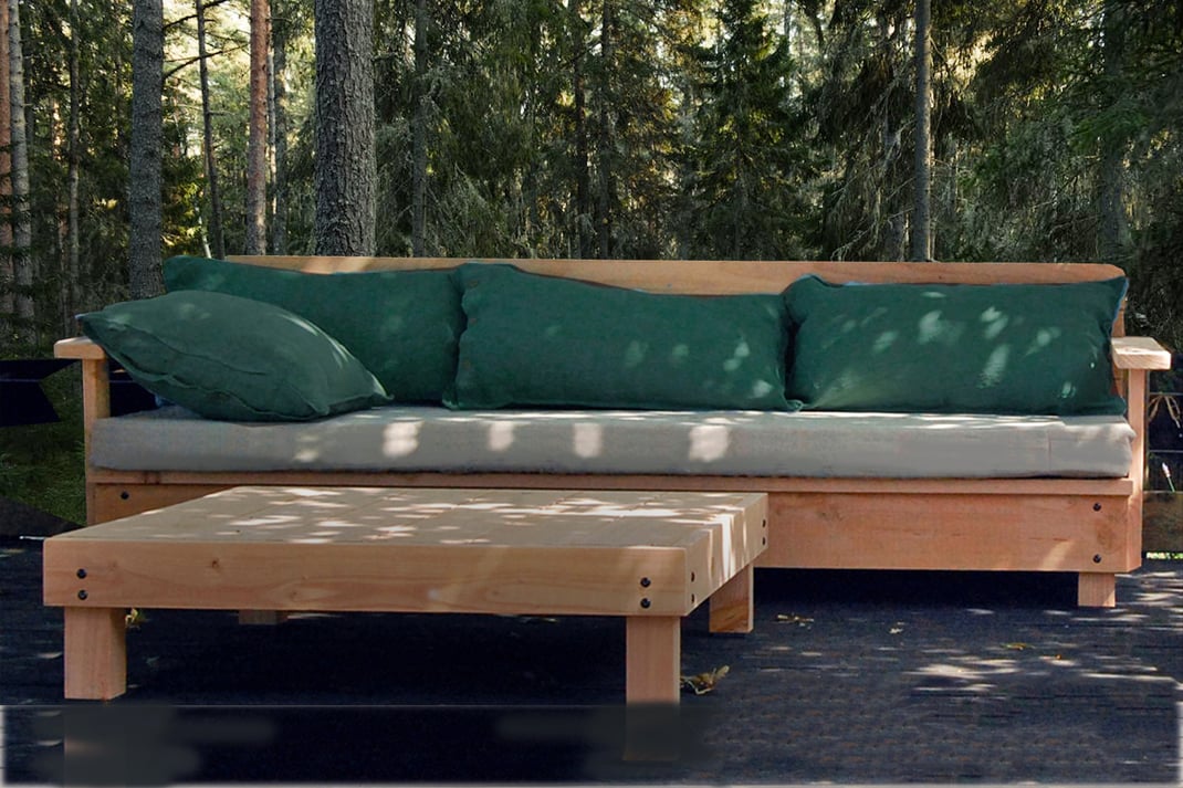 canapé de jardin bois douglas made in france