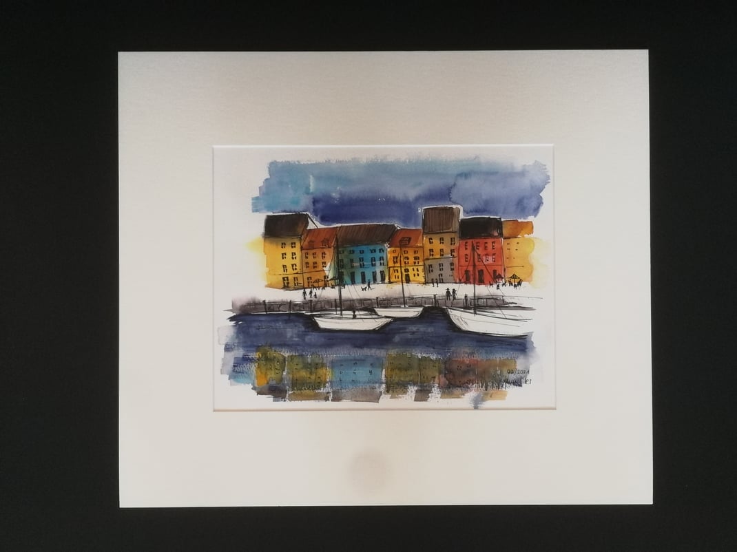 Im Hafen von Kopenhagen CHF 450.- (Format 55 x 47.5 cm)