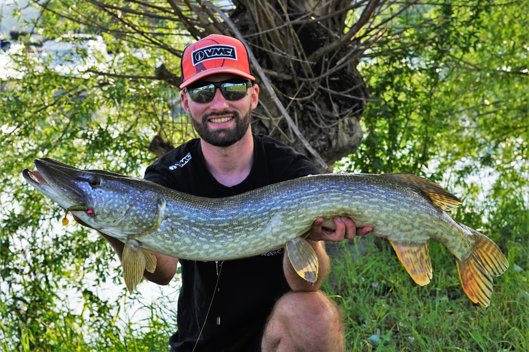 Johannes Höfner | Hecht | Esox lucius | 107cm | Donau | Österreich | 17. Juni 2023