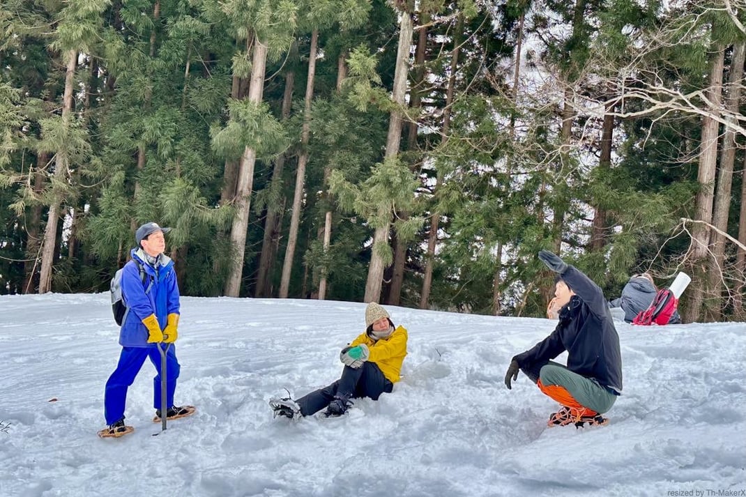 雪の中のおしゃべり