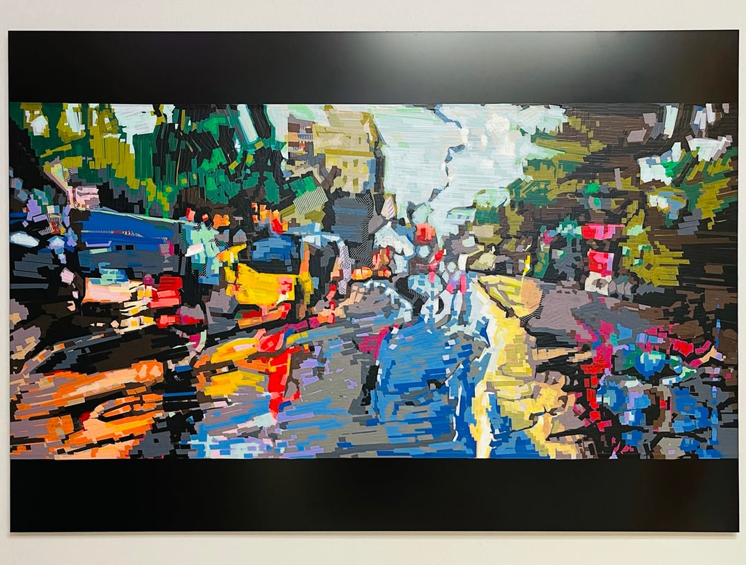 Evi Kupfer - Tape Art - Kunst aus Klebebändern - Straßenansicht Nürnberg