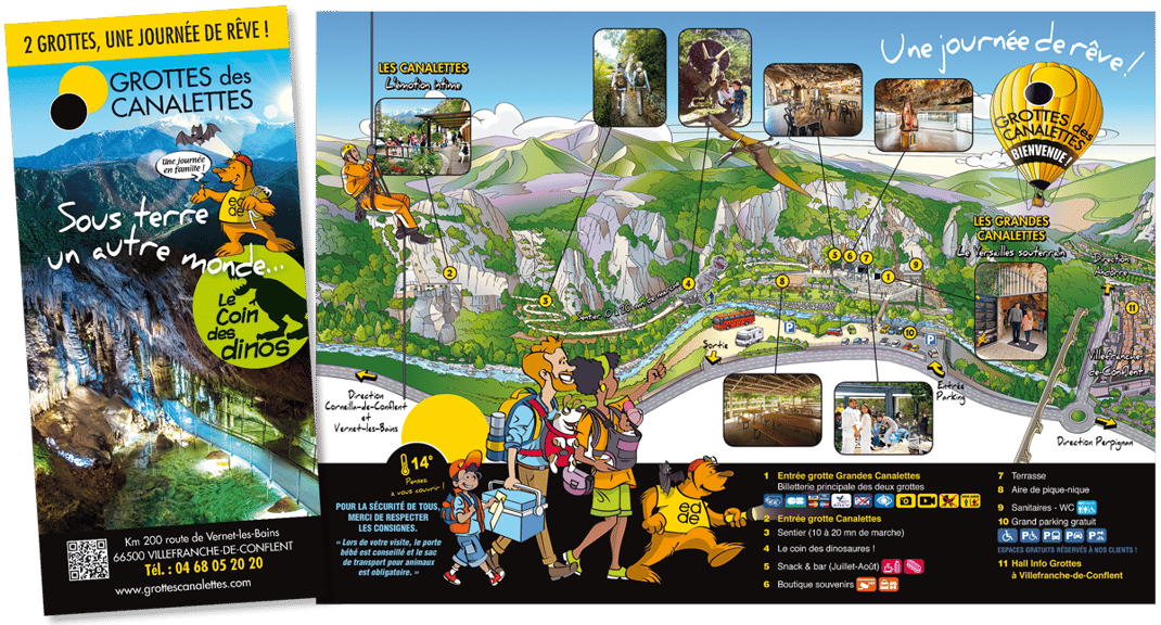 Carte touristique illustrée "Grottes des Canalettes"