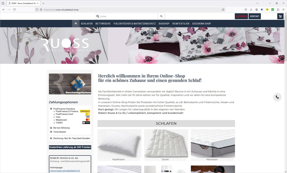 RUOSS SCHÜBELBACH ONLINE-SHOP