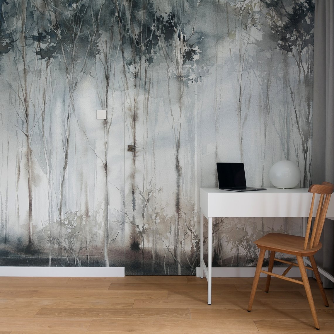 projekt skandynawskiego biura, ukryte drzwi