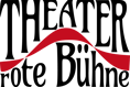 Logo des Theaters rote Bühne: Theater rote Bühne in schwarzer Schrift mit roter Fahne