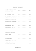 Fleur*Fleur*, Class Tea List