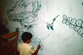 Academia de Arte Yepes students painting the "Elementary School Dinosaur" Mural • Los Angeles, CA  USA