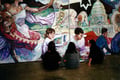Academia de Arte Yepes students painting the "El Sereno Youth Center" Mural • Los Angeles, CA  USA
