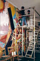 Academia de Arte Yepes students painting the "California State University - Student Union" Mural • Los Angeles, CA  USA