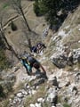 Ein reger Verkehr herrschte zu dieser Zeit auf dem Klettersteig! Ich wartete noch die Aufsteigenden ab und …