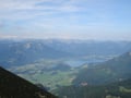Eine kurze Jausenpause später inklusive Blick auf den Wolfgangsee ...