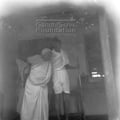 Mahatma Gandhi with Jankidevi Bajaj at Bajajwadi, c. 1945.
