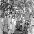 Mahatma Gandhi and his party walking in the riot-effected areas in Noakhali (East Bengal), November 1946.