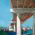 Casco Bay Bridge, acrylic on wood, 20"x24"x1", 2010, (SOLD)
