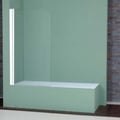 MAMPARA DE BAÑO MODELO TROYA-48. Mampara frontal de baño de una hoja pivotante