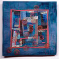 Circles 15 (2003) - 42cm x 47cm - handgefärbte Stoffe, maschinengenäht, bestickt und – gequiltet