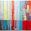 Salobre sud (2015) - 205cm x 200cm - maschinengenäht und -gequiltet, handgefärbte Stoffe