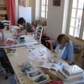 atelier de Villeneuve sur lot (47) chez Jeanne White, cours de mosaïque