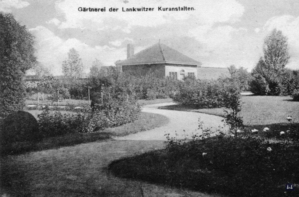 Die Kuranstalt Berolinum an der Lankwitzer Leonorenstraße. Die Gärtnerei der Kuranstalt.