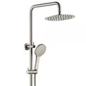 KAYA Twin Rail Shower, Brushed Nickel, WELS 3 star rating, 9L/min