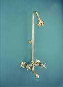 Heritage Cast Bath/Shower Diverter - w/- Gooseneck Riser & Rose, WELS 3 star rating, 9L/min