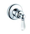 Federation bath/shower mixer - Chrome with White Porcelain Lever Handles 