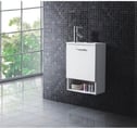 Ensuite 400 - Square bowl ensuite vanity 400x220mm Available in white poly bowl or frosted/black glass bowl